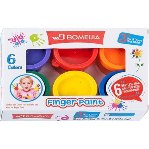 30ml 6 Vibrant Colors Washable Gouache Paint for Kids School Finger Paint M17F