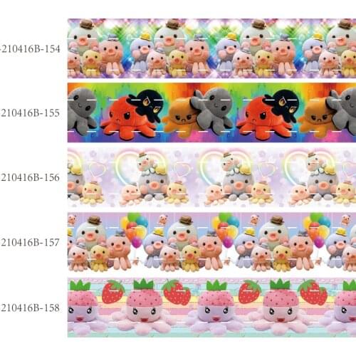 50 yards/lot) Kids DIY 38MM octopus printed cartoon ribbons