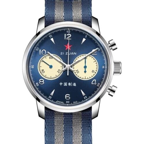 Luxury Mens 42mm Chronograph 1963 Watch Pilot Seagull Movement Gooseneck Spring Mechanical Watch Sapphire Hardlex Acrylic Clock