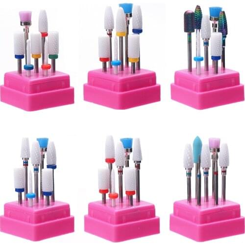Carbide Ceramic Nail Drill Bits Set Combined Milling Cutter Cutters Manicure Stone Pedicure Electric for Mill Manicure Machine