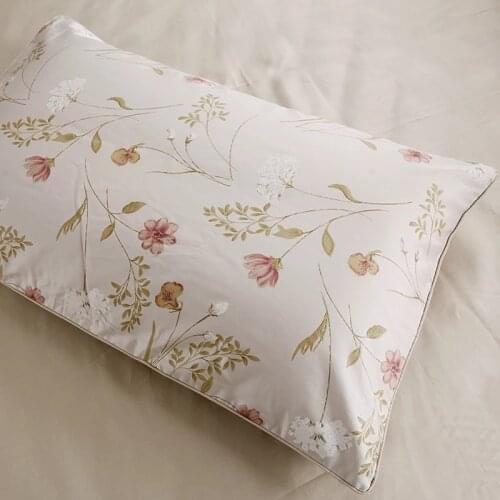 100% Egyptian Cotton 600 TC Printed A + Plain Dyed B colors Pillowcases 48 x 74 cm 2 pieces on sale