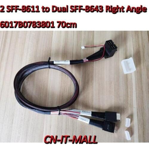 New 2 SFF-8611 to Dual SFF-8643 Right Angle Array Card Backplane Connection Cable 6017B0783801 70cm R0104