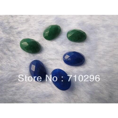 Wholesale lot Green jades Red jad e Cabochon Bead 7x9mm facet Gem stone cabochons jewelry cabochons 10pcs/lot
