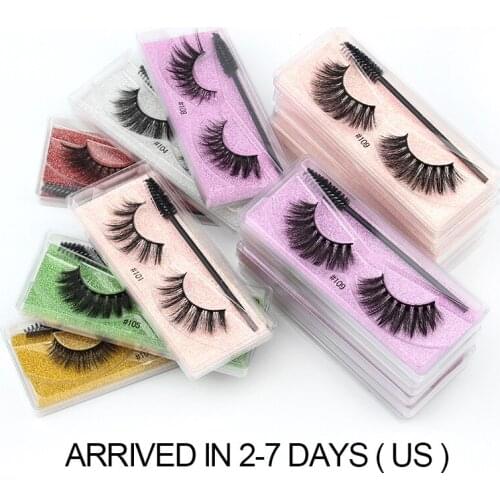 Wholesale lashes eye bulk 5/10/50/100 PCS natural long false eyelashes fluffy wispy faux 3d mink lashes soft thick handmade
