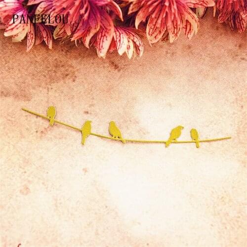 PANFELOU 11.5x2cm Wire bird metal craft Carbon Steel Cutter paper die cutting dies Scrapbooking/DIY Embossing cards