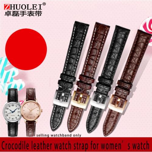 Crocodile leather watch band small for womens watch strap 14 15 16 17mm watchband with pin buckle Free freight watchband