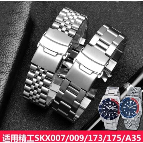 Watch Band For SEIKO SKX007 009 175 173 Solid Stainless Steel Watch Strap 20mm 22mm Watch Accessories Watch Belt Watch Bracelet