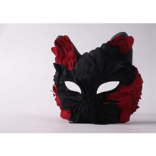 Cosplay Masks Female Hand Made Pearl Fox Cat Mask Girls Cosplay Headwear Cos Decorative Masks Masque Christmas Mask