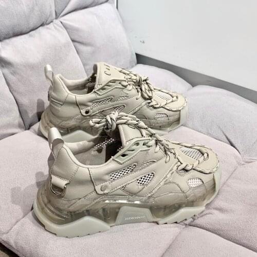 2021 Summer Wedges Mesh Sneakers Cross Tie luxury Designer INS Woman Comfortable Walking Shoes Platform Chunky High Quality