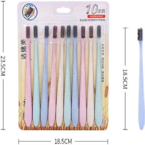 10 Pieces Family Pack Charcoal Soft Toothbrush high quality Oral Care toothbrush Travel Utensils Reusable Adults Tooth brush