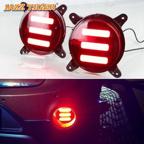 2-in-1 Functions Car LED Rear Fog Lamp Brake Light Rear Bumper Decoration Lamp For Hyundai Grand I10 2017 2018 2019