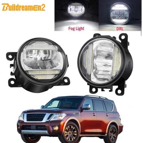 2in1 Car LED Fog Light Daytime Running Lamp For Nissan Armada 2003-2008 Auto Fog Light Assembly DRL 30W 8000LM H11 12V