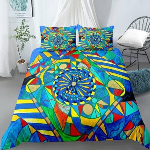 3D Anime cartoon Printed Pillowcases Bedding Set Queen King Size Dropshipping Boy gift Bohemian Blue style NO16