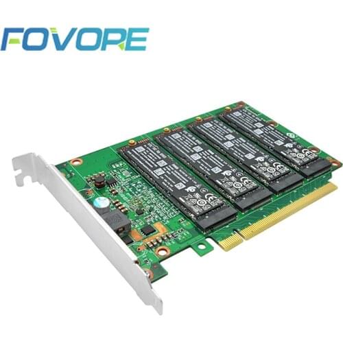 4 Port PCIe 4.0 x16 to M.2 NVMe Adapter PCIe Bifurcation with Heatsink for PC Gaming Support M.2 NVMe SSD