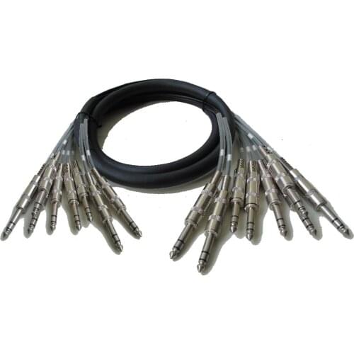 KL 8 Channel 15' 1/4" TRS to 1/4" TRS Audio Snake Cable