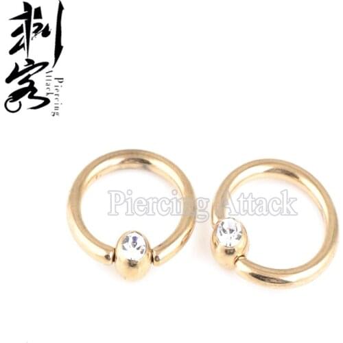 Free Shipping Body Jewelry Stud Earrings Ball Closure Anodized Clear Gem Captive 14 Gauge 1.6*10*4mm Lot of 15pcs