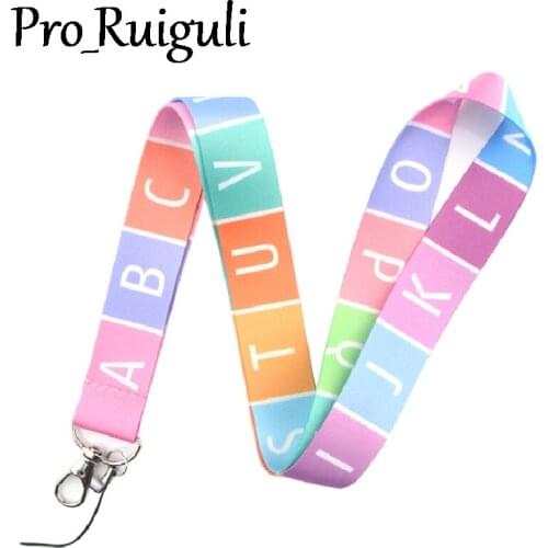 Color letters Classical Style Lanyard For keys The 90s Phone Working Badge Holder Neck Strap With Phone Hang Rope webbing ribbon