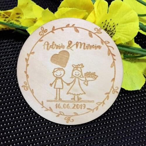 Handmade Wood Wedding Magnets Bridal Party Wedding Decor Gift Event Party Favors Festive Supplies Save The Date