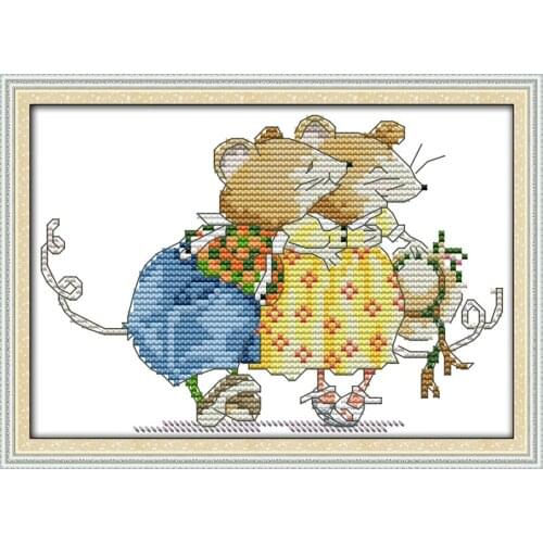 DIY Needlework Crafts Ballet rat Counted Cross Stitch Printed Cross Stitch Kits for Embroidery for hand make a craft painting