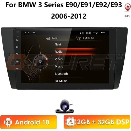 DSP 4 Core Android 10 Car Radio GPS for BMW E90 E91 E92 E93 Multimedia Player Navigation Stereo NO DVD USB Head Unit Rear Camera
