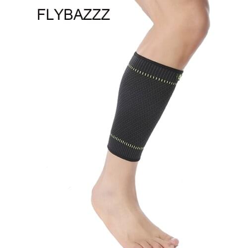 FLYBAZZZ New Style Elastic Shin Guard Calf Sleeve Protect Sports Compression Safety Protective Breathable Warm Leggings Running
