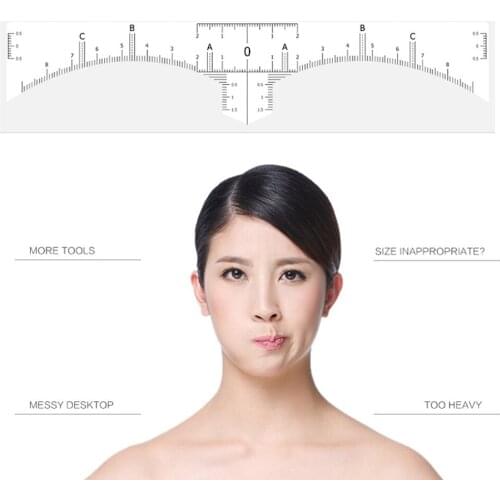 50pcs Disposable Eyebrow Ruler Sticker Adhesive Eyebrow Microblading Ruler Guide Permanent Makeup Eyebrow Tattoo Tool Wholesale