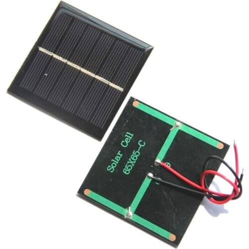 500pcs 0.6W 3V Mini Solar Cell DIY Solar Panel Charger System For Battery Light Toy Epoxy Study 65*65MM Wholesale