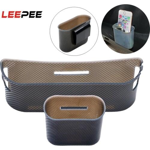 Multifunction Door Side Hanging Pocket Car Storage Box Trash Bin Garbage Mesh Card Phone Holder Phone Charger Cradle Organizer