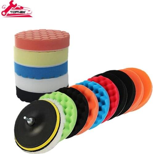 Car Foam Drill Polishing Pad Kit 16 PCS 7 Inch/180mm Buffing Pads, Waxing Polishing Sealing Glaze