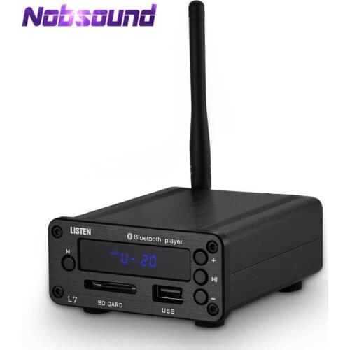 Nobsound HiFi Bluetooth 5.0 Receiver DAC Stereo Audio Preamp USB Music Player FM Radio Headphone amp Supports U-Disk SD