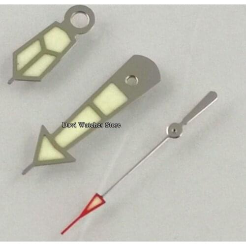 New-Style Watch Hands Fit For NH35 NH36 Automatic Movement Silver Hand C3 Strong Luminous Watch Hands