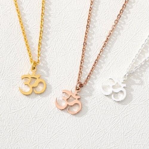 Om chakra necklace Mala Yoga Chakra budda ohm necklace stainless steel om pendant Chain mala necklace pendule ange 7 chakras