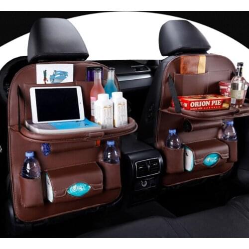 Car Seat Back Storage Bag Organizer PU Car Storage Box Travel Holder Multifunction Auto Back Seat Bag Universal Car Accessoires