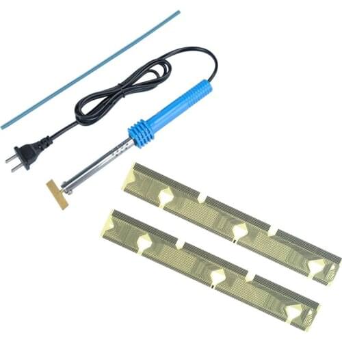 Qianyinuo 2pcs Ribbon Cable& 1set Soldering T-Iron 40W 220V For BMW E38 E39 E53 X5 Instrument Cluster LCD Display Pixel Repair