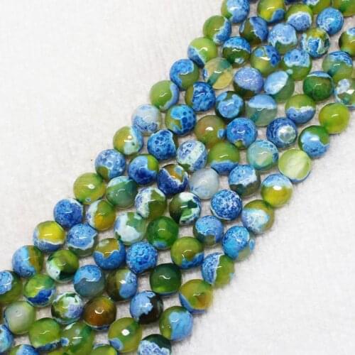 Wholesale Faceted Multi-Color Fire agates 6-12mm Round Beads 15"For DIYJewelry making!We provide mixed wholesale for all items