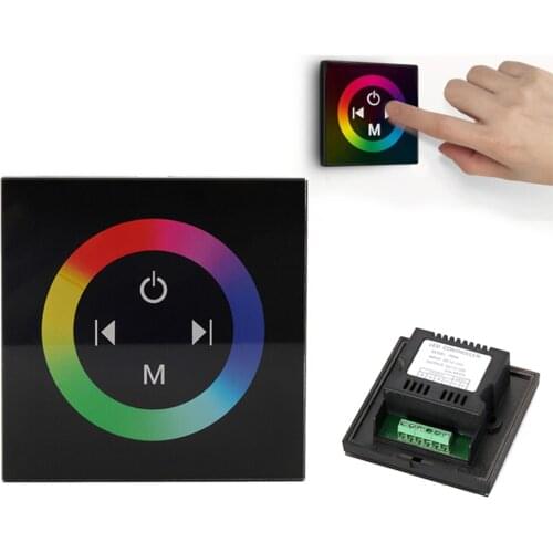Touch Switch Wall Mount Panel Light Switch DC 12V-24V Wall Lamp Controller Dimmer for RGB 5050 3528 5630 Strip Light