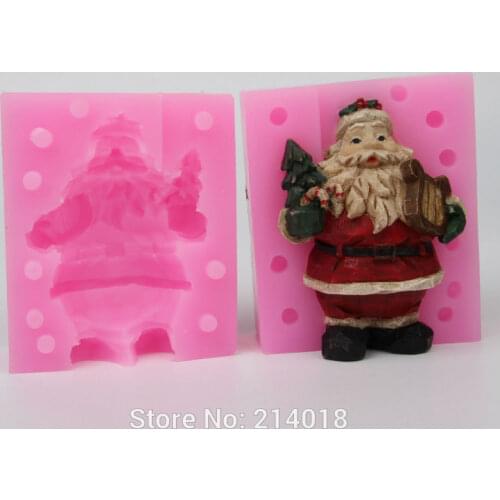 DIY Silica gel 3D Christmas Silicone Molds New year Christmas Music Santa Claus Shape Soap Mold Decoration Gypsum DIY mold