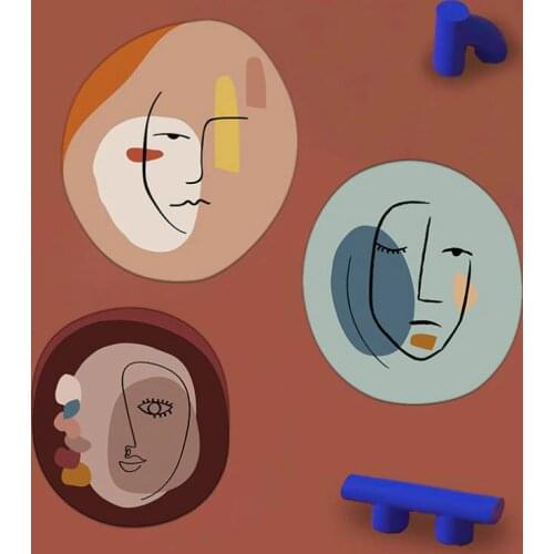 Morandi Modern Living Room Carpet Abstract Face Bedroom Coffee Table Rug Entrance Hall Doormat Nordic Simple Velvet Tapestry