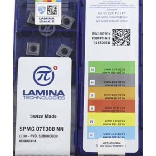 SPMG07T308 NN LT30 original LAMINA Carbide insert Processing: stainless steel, alloy steel, etc