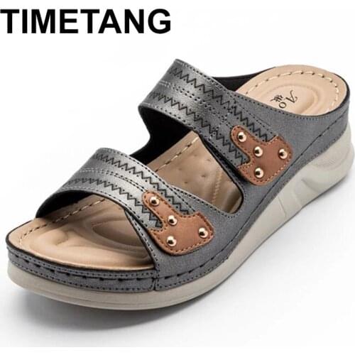 TIMETANG Hot sale summer shoes Wedge woman leisure New Casual comfortable Chunky new arrive women sandals shoes