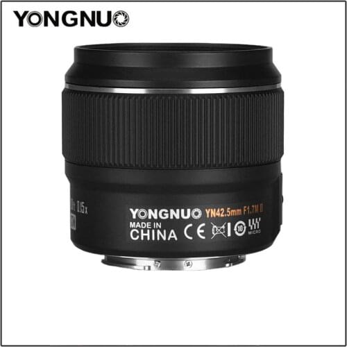 YONGNUO YN42.5mm F1.7M II Large Aperture AF/MF Standard Prime Lens for M4/3 Mount DSLR Cameras for G95 GF9 GX9 for E-PL9 E-M10