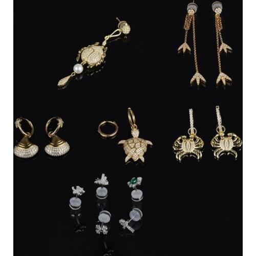 S925 Sterling Silver Asymmetrical Bay Leaf Earrings Scarab Beetle Sea Turtle Crab Shell Earrings Female Luxury Monaco Jewelry