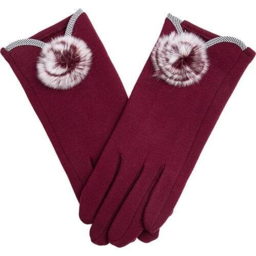 KUYOMENS Womens Gloves Touch Screen Winter Warm Bow Soft Wrist Gloves Mittens Cashmere Full Finger guantes mujer handschoenen
