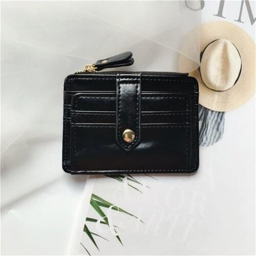 Womens Wallet Short Solid Color Cute Zipper Coin Purses Female Thin Multiple Slots Card Holder Ladies Pu Leather Clutch Bag