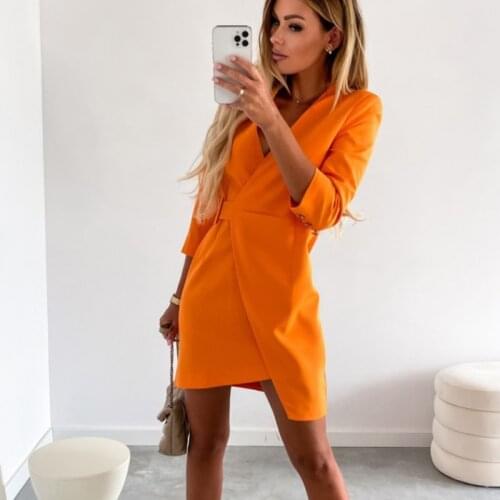 New Autumn Winter Women Elegant V-Neck Party Dress Office Lady Fashion Chic Irregular Dress Casual Solid A-Line lacing Dresses