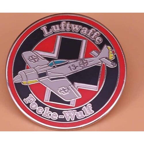 Fighter enamel pin Luftwaffe badge cross brooch Germany Air Force jewelry airplane flight gift men shirts jacket accessories