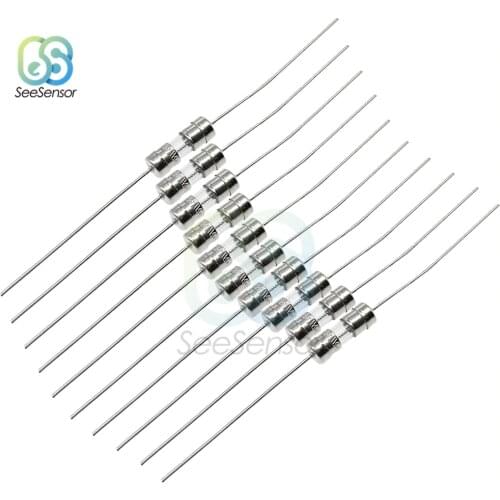 10pcs/lot 3.6*10 Fast-blow Glass Tube Fuse Fast Break With pin 3.6x10mm 0.5A 1A 1.5A 2A 3A 3.15A 4A 5A 6.3A 8A 10A AMP 250V