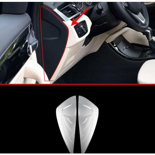 2pcs Aluminum Alloy Dashboard Side Decorate Cover Trim For BMW X1 F48 2016 2017
