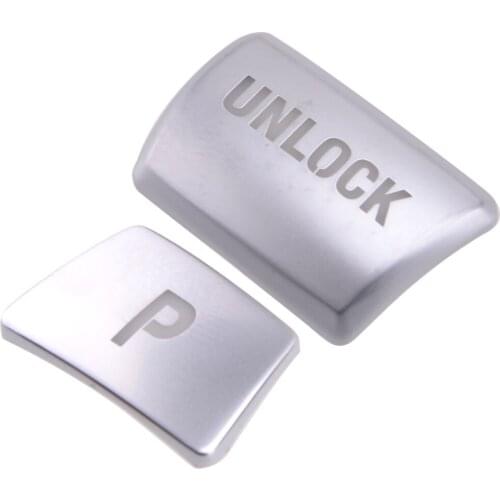 2pcs LHD Car Gear Shift Knob "P" & "Unlock" Push Button Cover Trim Decor Fit For BMW 3 5 7 Series X3 X4 X5 X6 2014 2015 2016