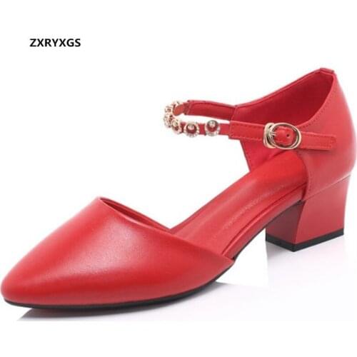 2020 New Summer Pointed Rhinestone Women Sandal Shoes Genuine Leather Sandals High Heels Large Size Woman Shoes Fashion Sandals